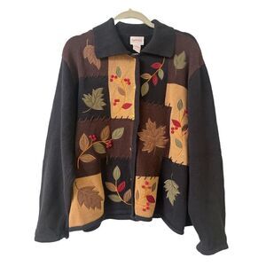Vintage Crystal Kobe Fall Holiday cardigan sweater sz XL